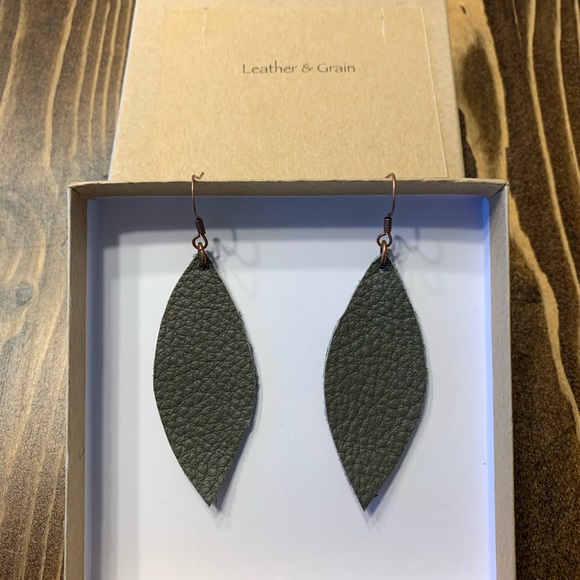 Leather & Grain Jewelry - Handmade Genuine Leather Earrings